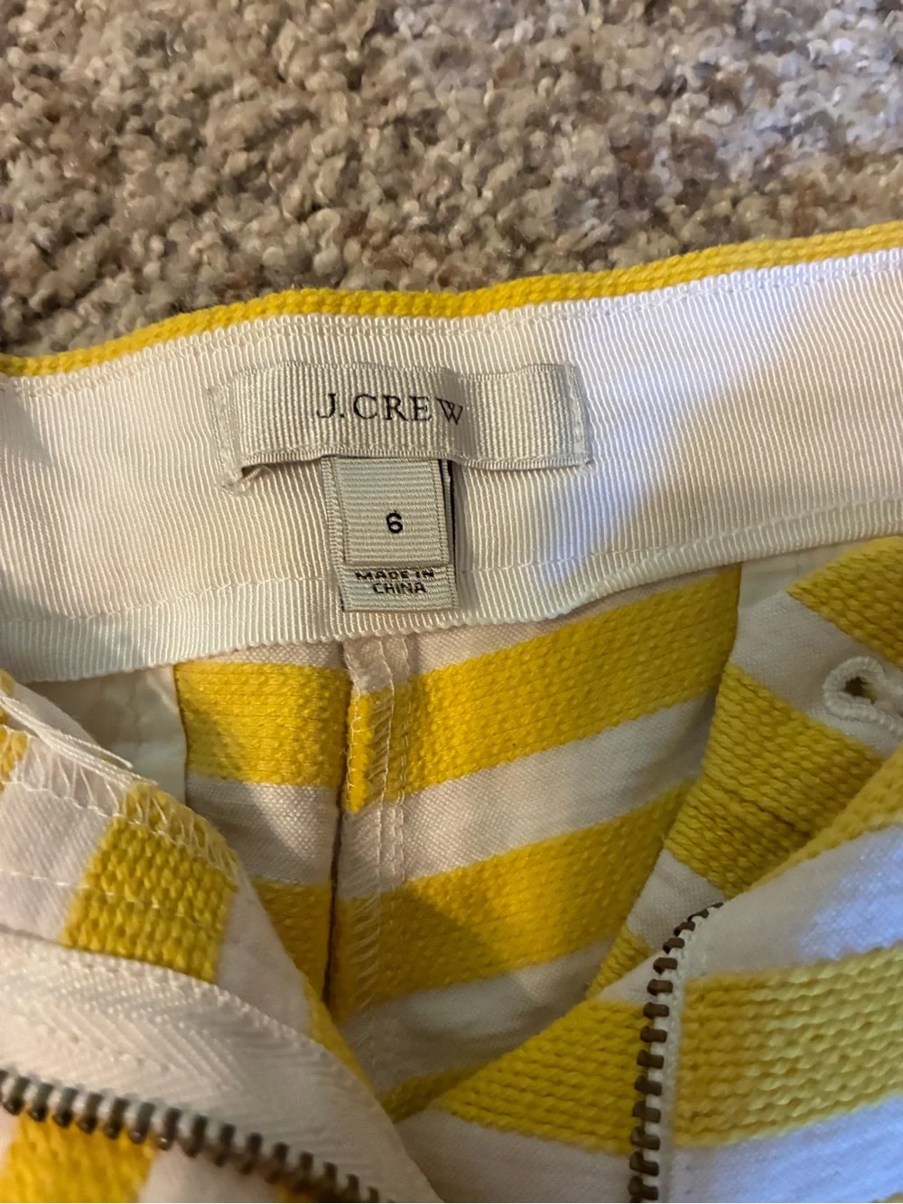 J. Crew Yellow and White Striped Women’s Shorts